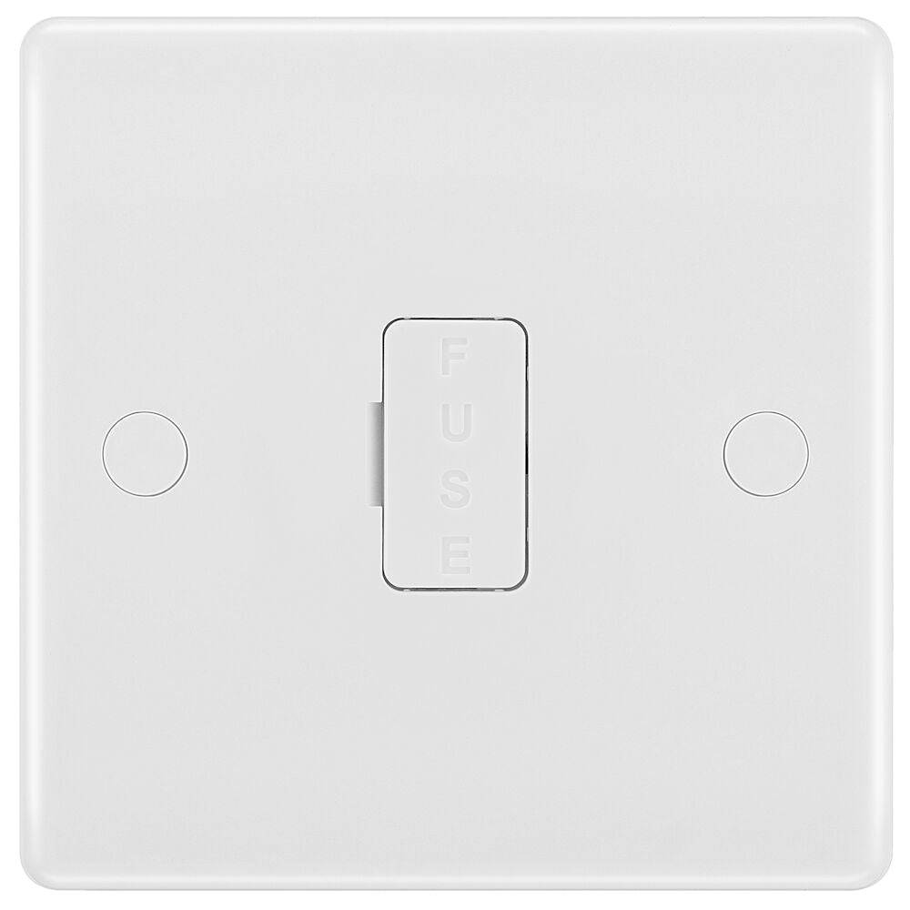 BG Moulded White PVC 13A Unswitched Spur with Flex Outlet 855 - The Switch Depot