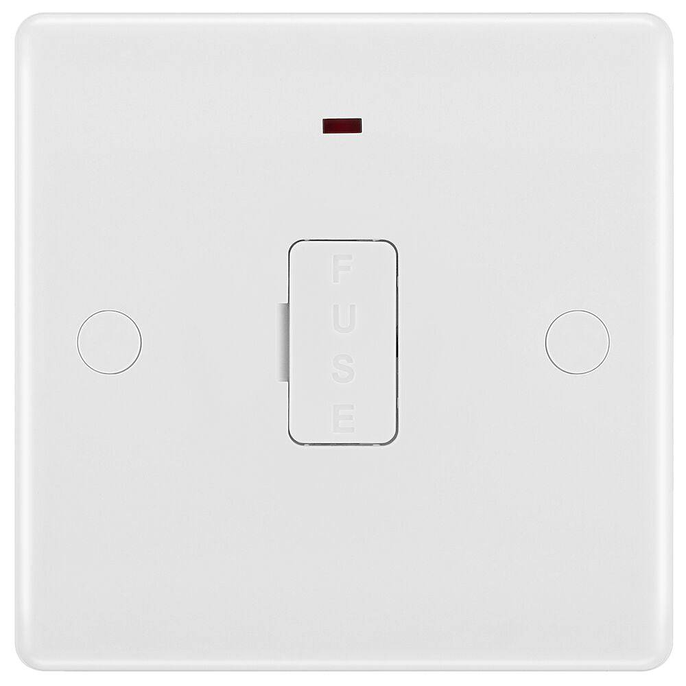 BG Moulded White PVC 13A Unswitched Spur with Neon and Flex Outlet 857 - The Switch Depot