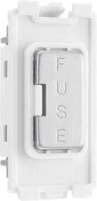 BG Brushed Steel 13A Fuse Carrier Grid Module RBSFUSE - The Switch Depot