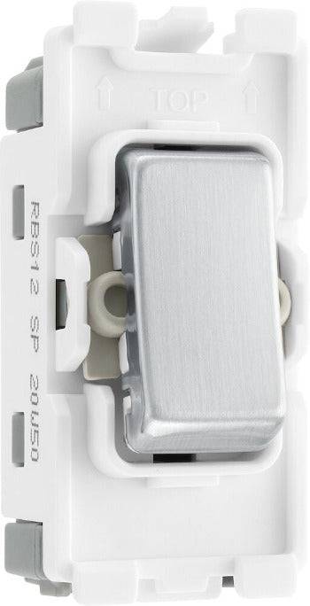 BG Brushed Steel 20A 2 Way Grid Module RBS12 - The Switch Depot