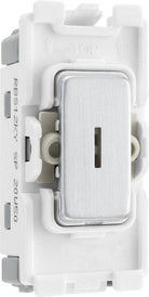 BG Brushed Steel 20A 2 Way Key Grid Module RBS12KY - The Switch Depot