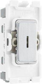 BG Brushed Steel 20A Double Pole Key Grid Module RBS30KY - The Switch Depot