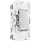 BG Brushed Steel 20A SP Centre off Retractive Grid Module RBS14C - The Switch Depot