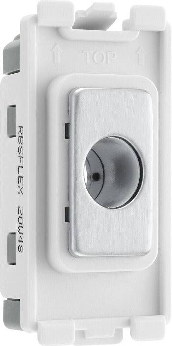 BG Brushed Steel Flex Outlet Grid Module RBSFLEX - The Switch Depot