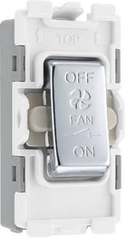 BG Polished Chrome 10A Fan Isolator Grid Module RPC15 - The Switch Depot