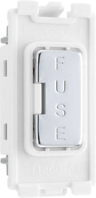BG Polished Chrome 13A Fuse Carrier Grid Module RPCFUSE - The Switch Depot