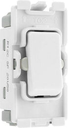 BG White Moulded PVC 20A 2 Way Single Pole Centre Off Grid Module R12C - The Switch Depot