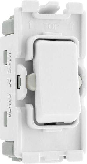 BG White Moulded PVC 20A 2 Way Single Pole Centre Off Grid Module R12C - The Switch Depot