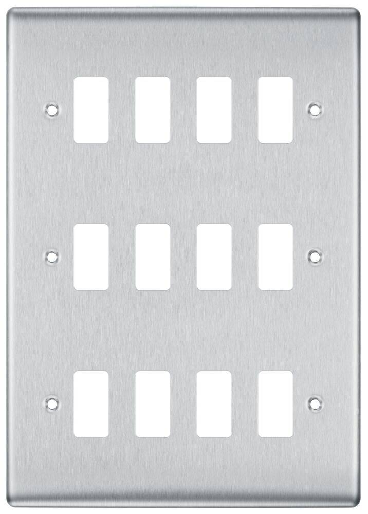 Nexus Metal Brushed Steel 12G Grid Plate RNBS12 - The Switch Depot