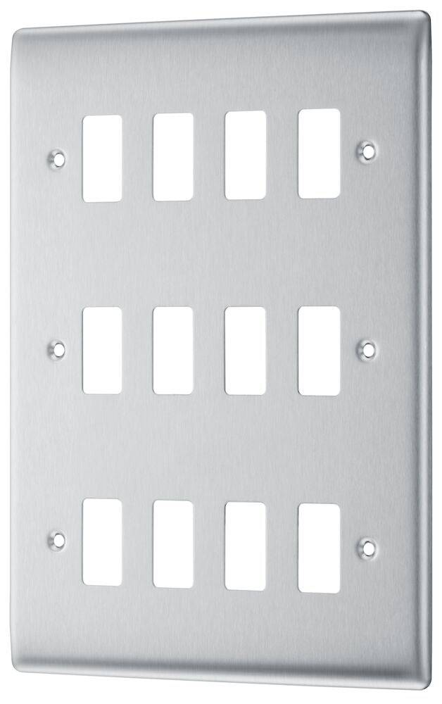 Nexus Metal Brushed Steel 12G Grid Plate RNBS12 - The Switch Depot