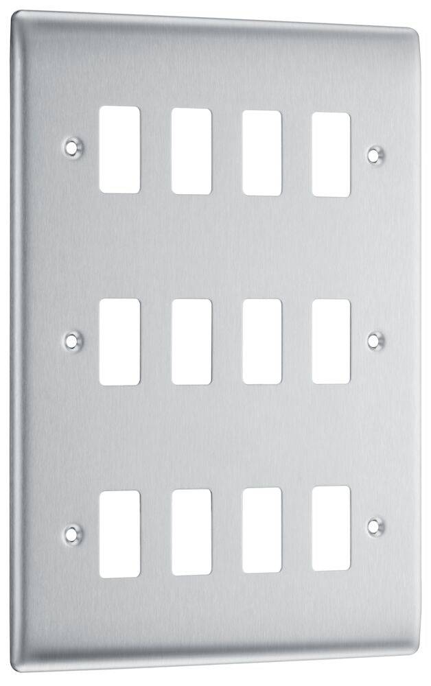 Nexus Metal Brushed Steel 12G Grid Plate RNBS12 - The Switch Depot