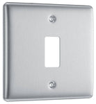 Nexus Metal Brushed Steel 1G Grid Plate RNBS1 - The Switch Depot