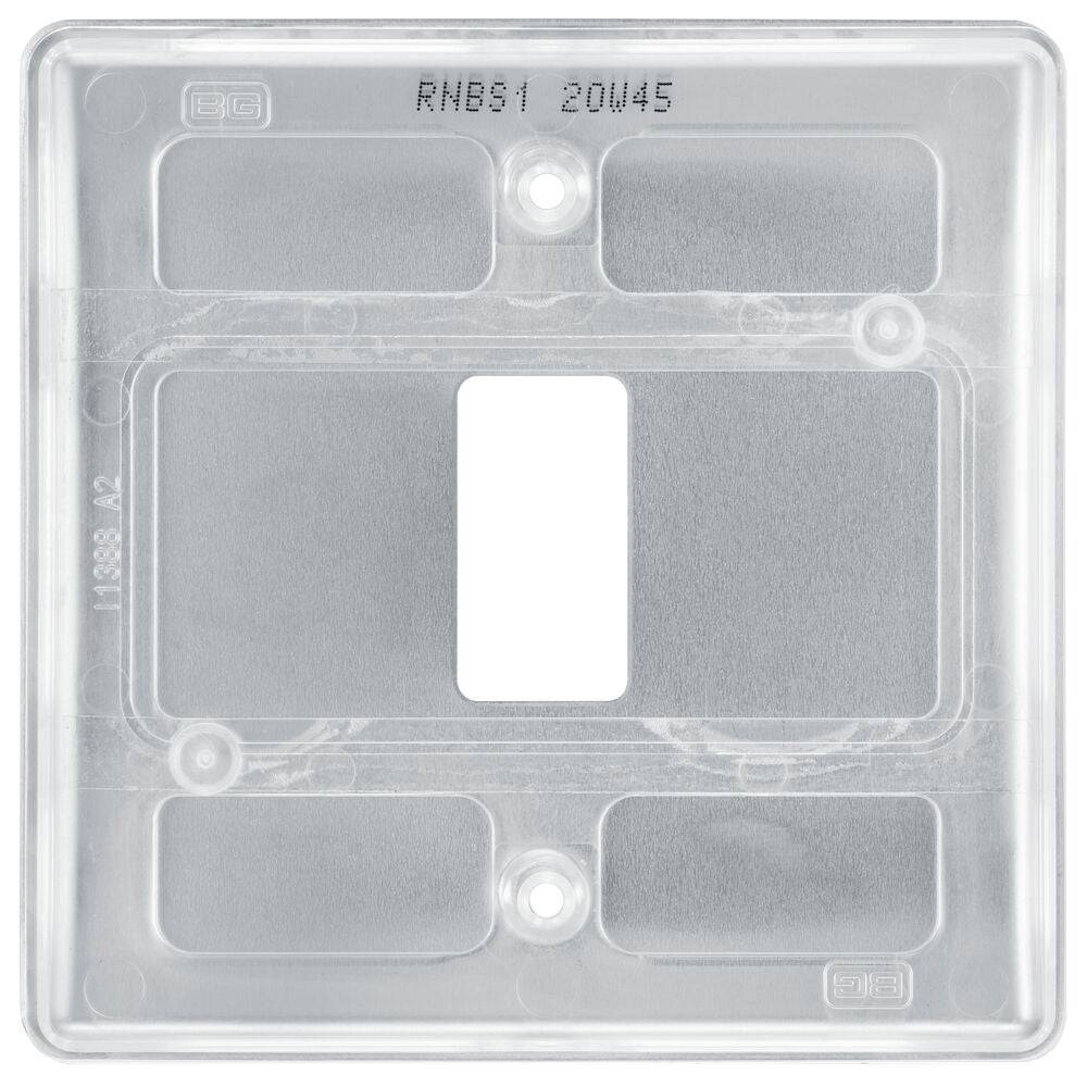 Nexus Metal Brushed Steel 1G Grid Plate RNBS1 - The Switch Depot