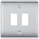 Nexus Metal Brushed Steel 2G Grid Plate RNBS2 - The Switch Depot