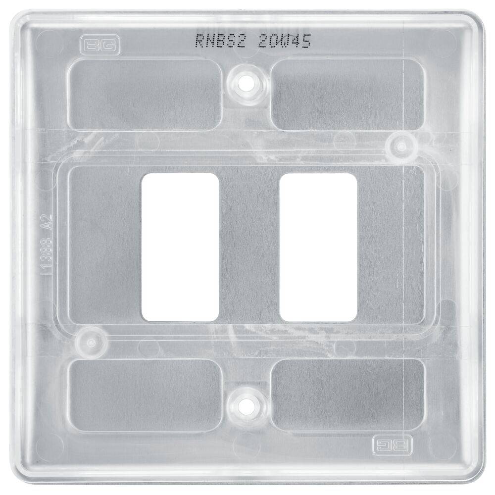 Nexus Metal Brushed Steel 2G Grid Plate RNBS2 - The Switch Depot