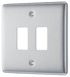 Nexus Metal Brushed Steel 2G Grid Plate RNBS2 - The Switch Depot
