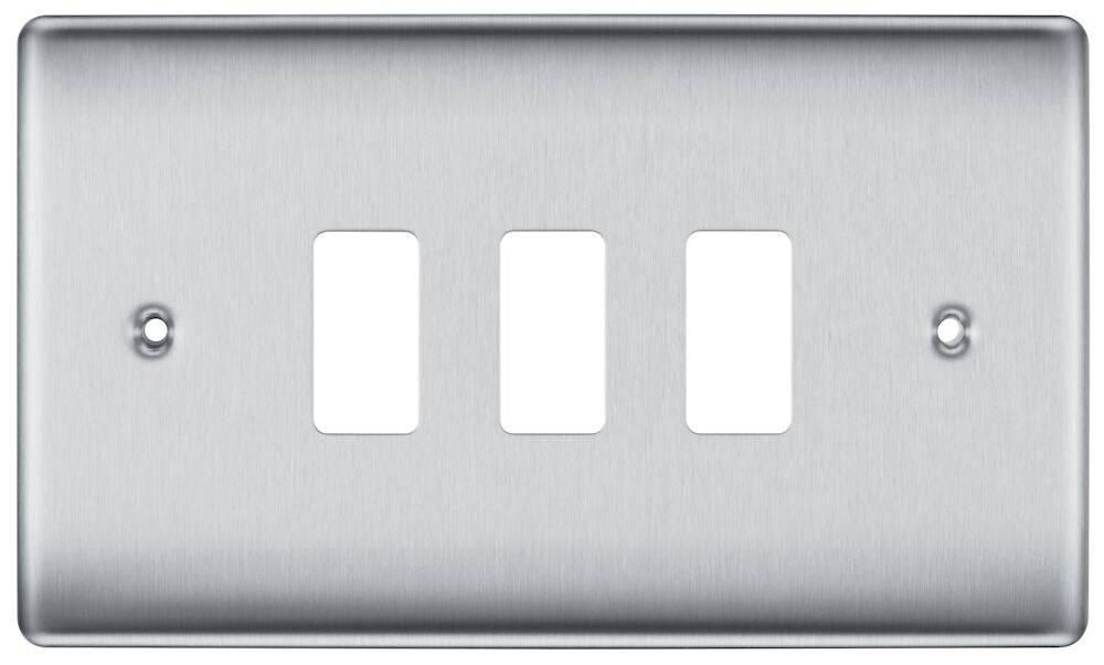 Nexus Metal Brushed Steel 3G Grid Plate RNBS3 - The Switch Depot
