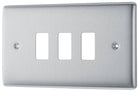 Nexus Metal Brushed Steel 3G Grid Plate RNBS3 - The Switch Depot