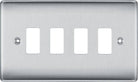 Nexus Metal Brushed Steel 4G Grid Plate RNBS4 - The Switch Depot