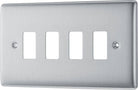 Nexus Metal Brushed Steel 4G Grid Plate RNBS4 - The Switch Depot