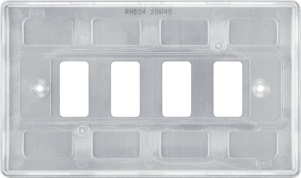 Nexus Metal Brushed Steel 4G Grid Plate RNBS4 - The Switch Depot