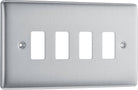 Nexus Metal Brushed Steel 4G Grid Plate RNBS4 - The Switch Depot
