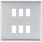 Nexus Metal Brushed Steel 6G Grid Plate RNBS6 - The Switch Depot