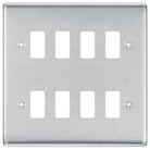 Nexus Metal Brushed Steel 8G Grid Plate RNBS8 - The Switch Depot