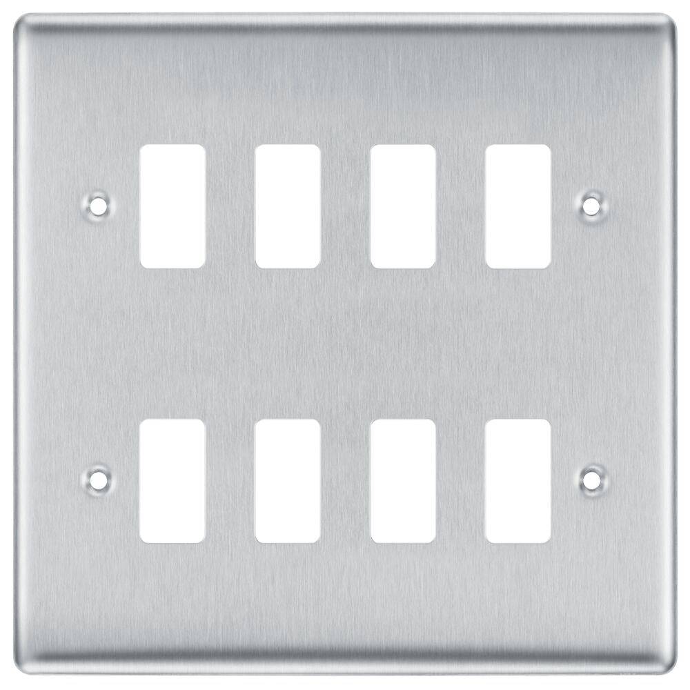 Nexus Metal Brushed Steel 8G Grid Plate RNBS8 - The Switch Depot