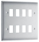 Nexus Metal Brushed Steel 8G Grid Plate RNBS8 - The Switch Depot