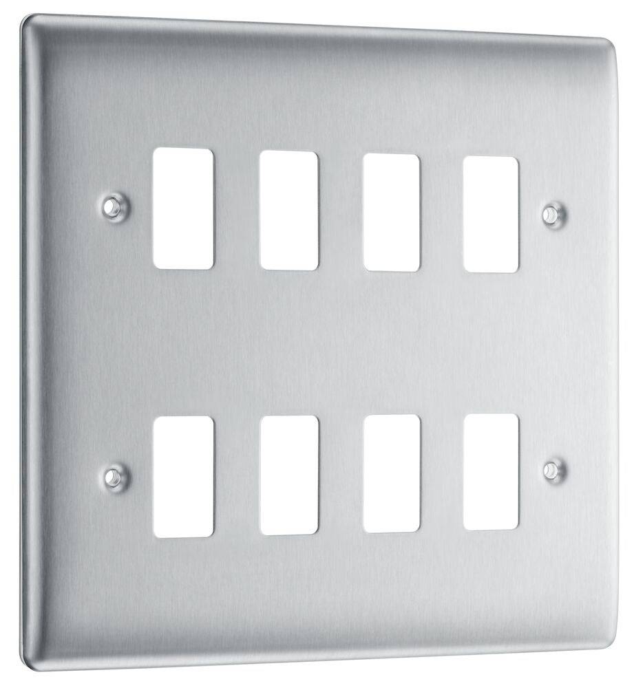 Nexus Metal Brushed Steel 8G Grid Plate RNBS8 - The Switch Depot