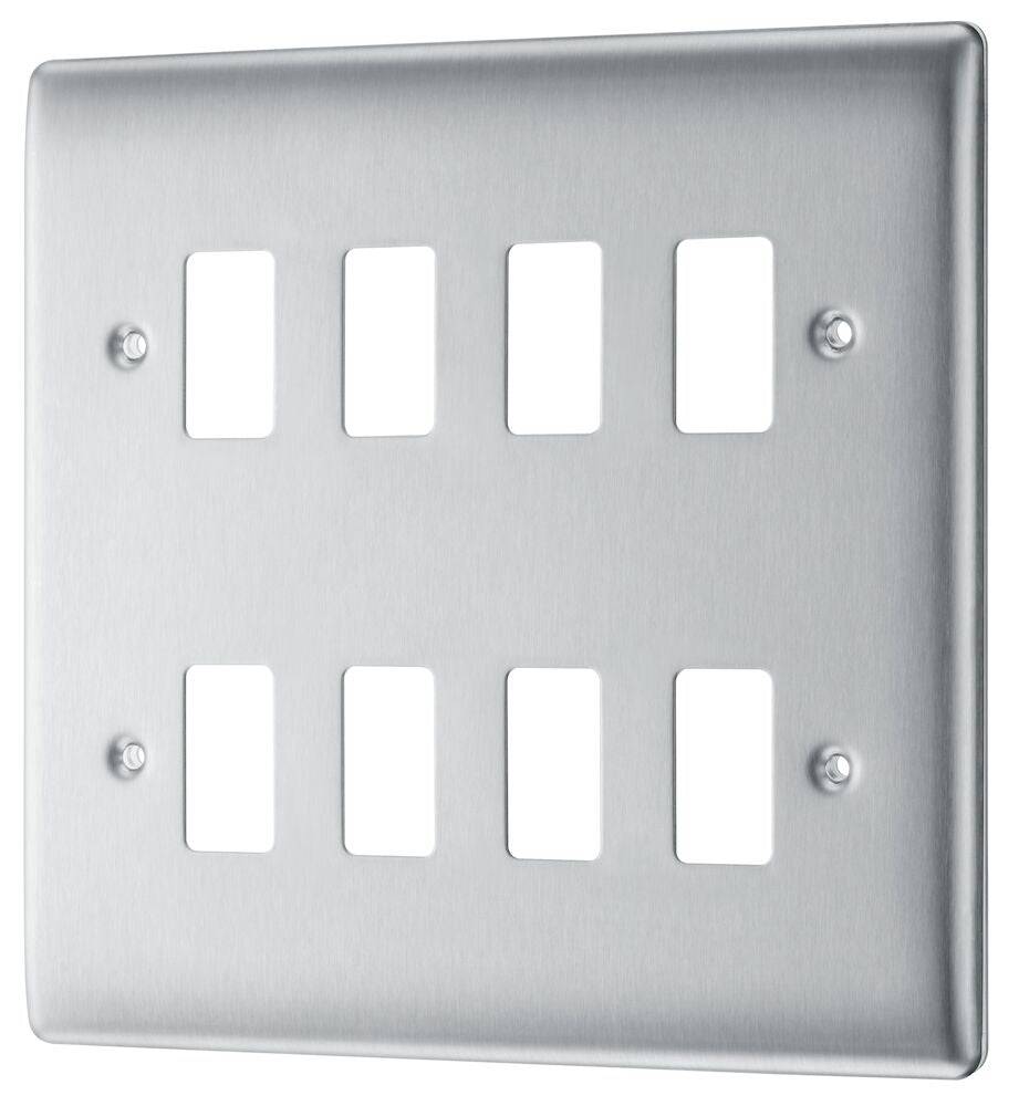 Nexus Metal Brushed Steel 8G Grid Plate RNBS8 - The Switch Depot
