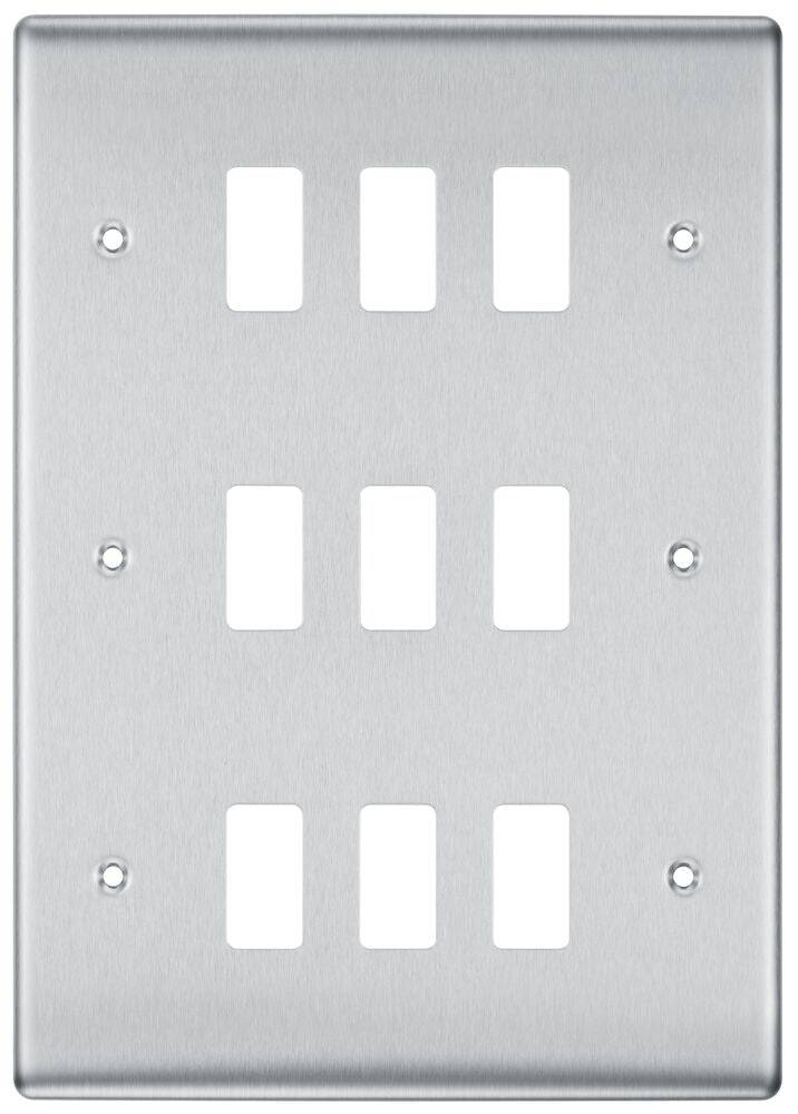 Nexus Metal Brushed Steel 9G Grid Plate RNBS9 - The Switch Depot