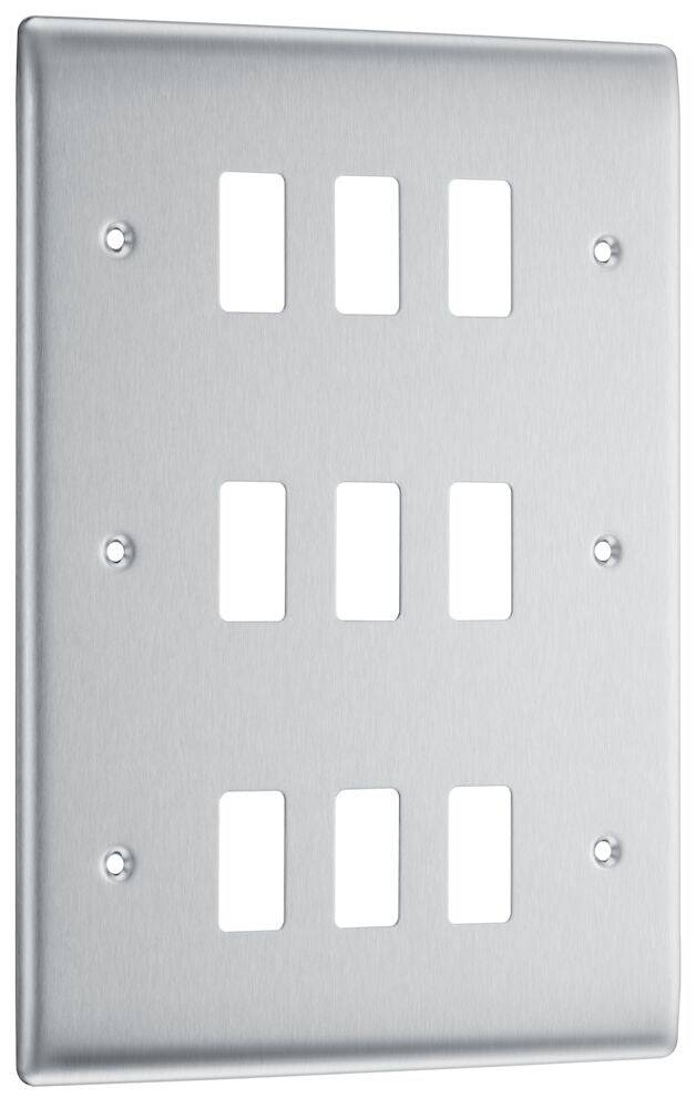 Nexus Metal Brushed Steel 9G Grid Plate RNBS9 - The Switch Depot
