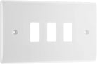 BG Moulded White PVC 3G Grid Plate R83 - The Switch Depot