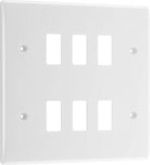 BG Moulded White PVC 6G Grid Plate R86 - The Switch Depot