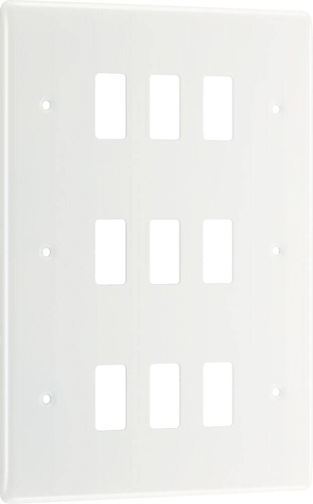 BG Moulded White PVC 9G Grid Plate R89 - The Switch Depot