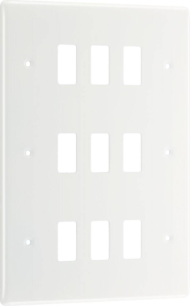BG Moulded White PVC 9G Grid Plate R89 - The Switch Depot