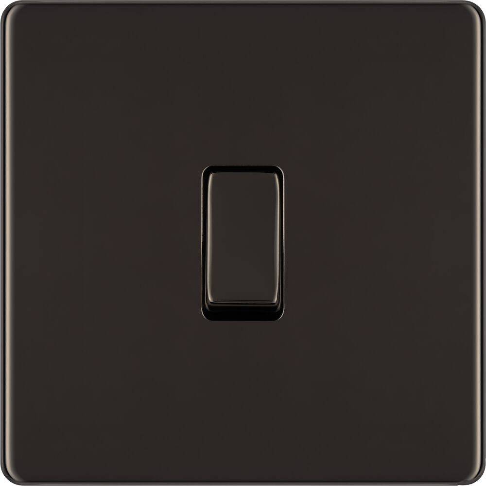 BG Screwless Black Nickel Intermediate Light Switch FBN13 - The Switch Depot