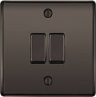 Nexus Metal Black Nickel 2G Intermediate Light Switch NBN2GINT - The Switch Depot