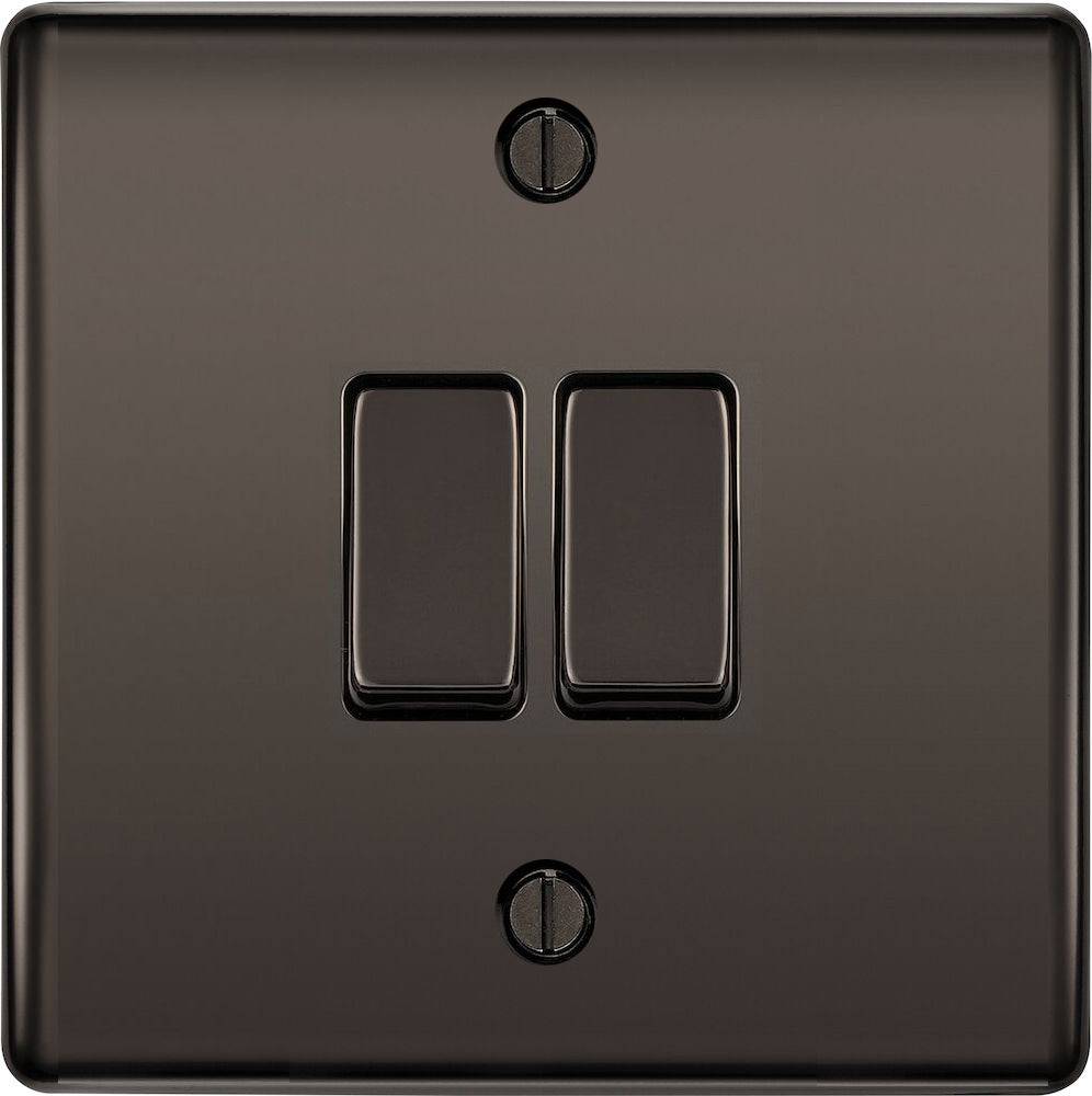 Nexus Metal Black Nickel 2W & Intermediate Light Switch NBN2WINT