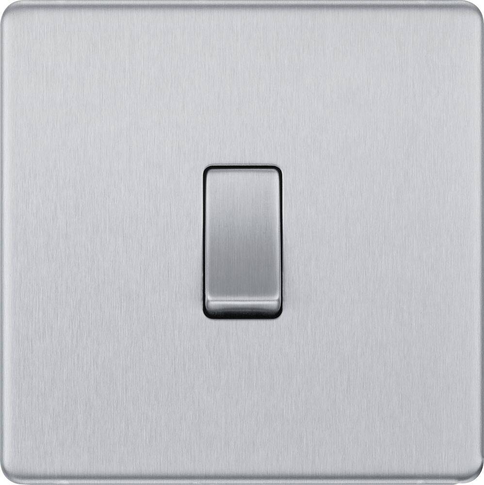 BG Screwless Brushed Steel Intermediate Light Switch FBS13 - The Switch Depot