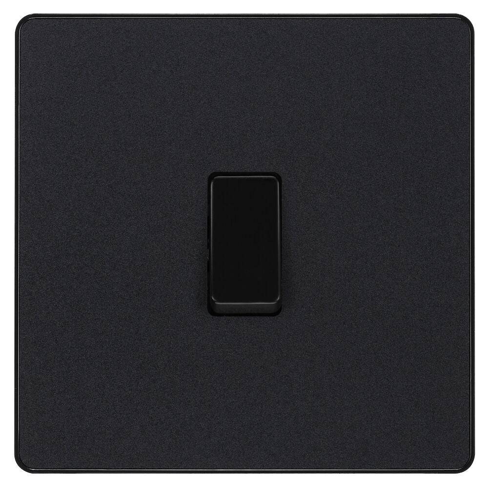 Evolve Polycarbonate Matt Black Intermediate Light Switch PCDMB13B - The Switch Depot