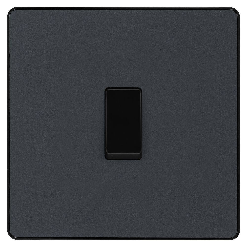 Evolve Polycarbonate Matt Grey Intermediate Light Switch PCDMG13B - The Switch Depot