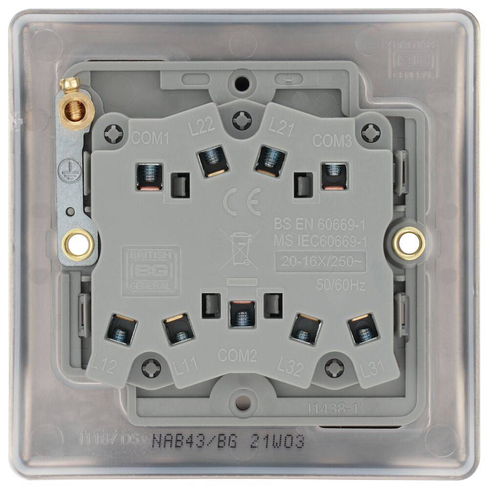 Nexus Metal Antique Brass 3G Light Switch NAB43 - The Switch Depot