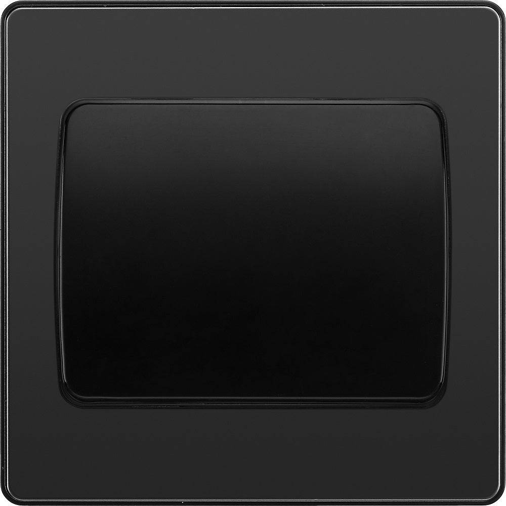 Evolve Polycarbonate Black Chrome 1G Wide Rocker Light Switch PCDBC12WB - The Switch Depot