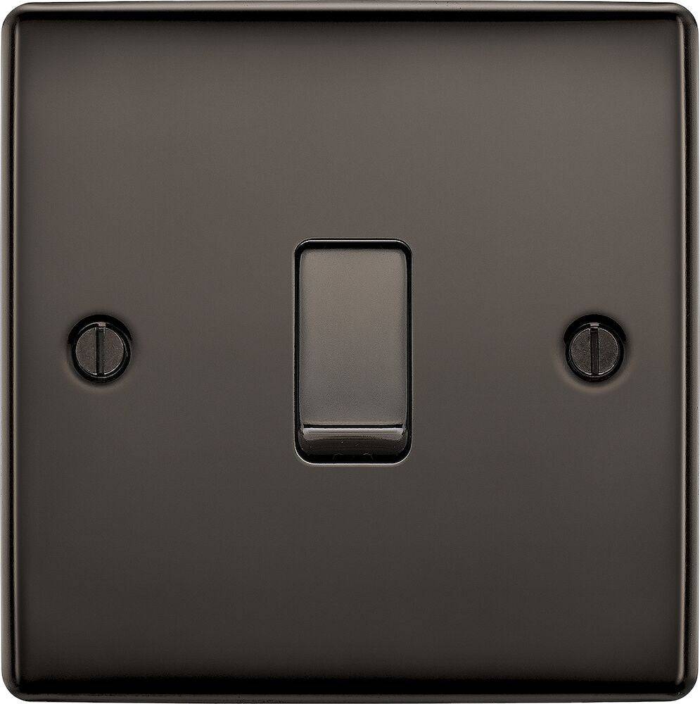 Nexus Metal Black Nickel 1G Light Switch NBN12 - The Switch Depot