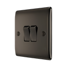 Nexus Metal Black Nickel 2G Light Switch NBN42 - The Switch Depot