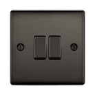 Nexus Metal Black Nickel 2G Light Switch NBN42 - The Switch Depot
