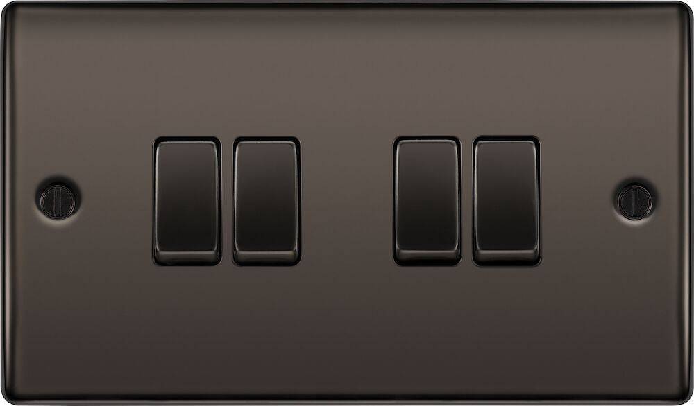 Nexus Metal Black Nickel 4G Light Switch NBN44 - The Switch Depot